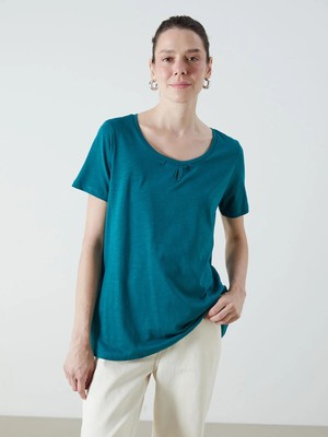 Lc Waikiki Yeni Sezon Bisiklet Yaka Kadın Tişört