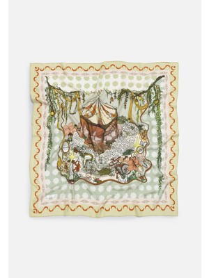 Fresh Starlıght Harmony Desen Floş Viskon Eşarp Sage