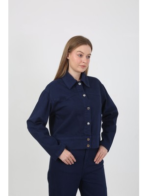 Vellichor Düğmeli Jean Ceket- Lacivert