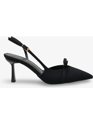 Venezia Kadın Topuklu Ayakkabı - Siyah Nubuk