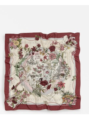Fresh Once Upon A Love Desen Floş Viskon Eşarp Vintage Rose