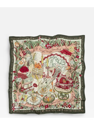 Fresh A Cındırella's Dream Desen Floş Viskon Eşarp Forest