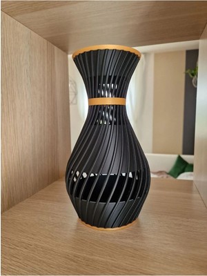 Modern Spiral File Tasarımlı Dekoratif Vazo | 3D Baskı Pla Şık Çiçeklik