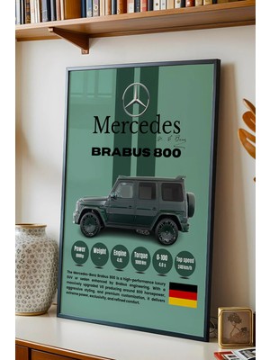 E2 Nova Mercedes Brabus 800 Premium Spor Araba Tablosu - Teknik Özellikli Otomobil Sever Duvar Dekoru