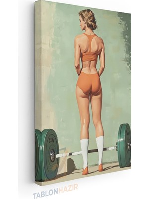 Tablonhazır Dikey Kanvas Tablo Motivasyon Tablosu Spor Fitness 9 Spor Fitness Gym Salon Duvar Tablosu