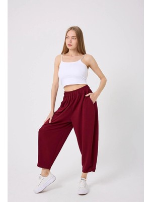 Yeni Sezon Şalvar Pantolon – Siyah, Bordo, Haki Renk Seçenekli Rahat Kesim Kadın Pantolon