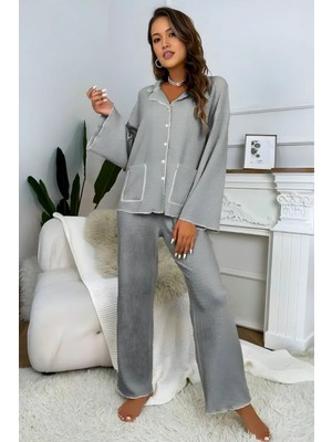 Homay 2’li Geniş Kollu Viskon Pijama Takımı
