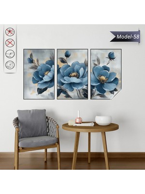 Akıllı Kağıt Statik Tutunma Özellikli Tablo - Poster Çiçek (Model- 58)
