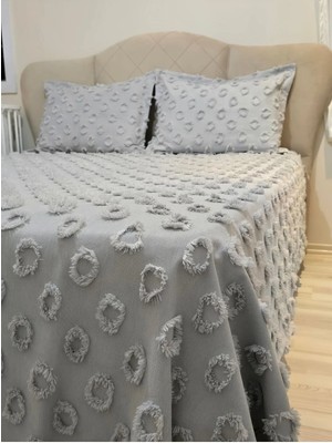 D'niss Home Ponpon Desen Yatak Örtüsü 3 Parça