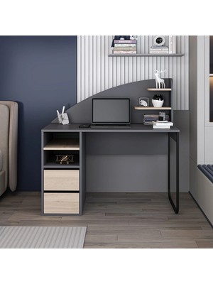 Homeizi Mirel Çalışma Masası - Antrasit/derin Sepet