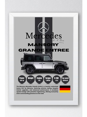 E2 Nova Mercedes Mansory Grande Entree Premium Spor Araba Çerçeveli Tablo - Teknik Özellikli Duvar Dekoru