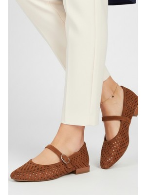 Albini Kadın Süet Deri Delikli Babet 26109221Y