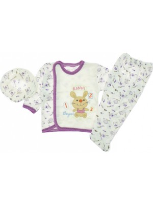 Şapkalı Ikili Takım(Tavşan Figürlü Hayvan Desenli)