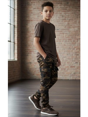 Black Steel Garson Boy Erkek Kamuflaj Oantolon