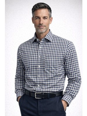 BURSPA Rahat Kesim Klasik Pamuklu Erkek Baba Gömlek