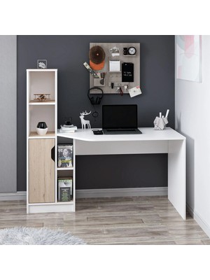 Homeizi Viora Çalışma Masası - Beyaz/derin Sepet