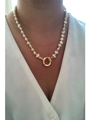 Nkie Jewels Kadın Barok Kilit  Incili Kolye