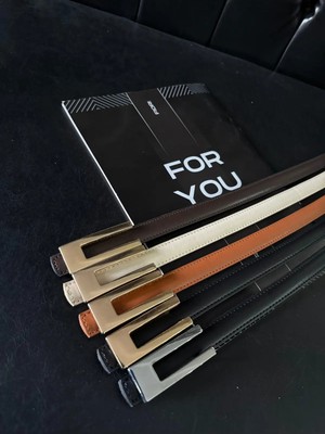 Fiori Hakiki Deri Bombeli Tasarım Tokalı Ince Kadın Kemeri, Ceket Kemeri, Gömlek Kemeri, Elbise Kemeri