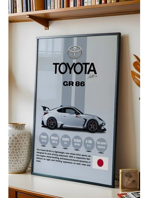 E2 Nova Toyota gr 86 Premium Spor Araba Tablosu - Teknik Özellikli Japon Otomobil Duvar Dekoru