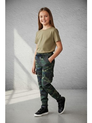 Black Steel Garson Boy Kız Kamuflaj Pantolon