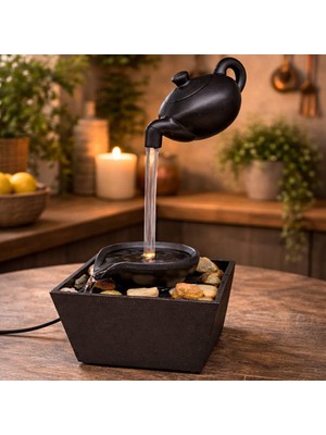 Usb’li Dekoratif Su Şelalesi Masaüstü Şelale Fıskiye Ofis ve Ev Dekoru