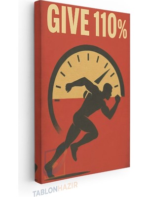 Tablonhazır Dikey Kanvas Tablo Motivasyon Tablosu Spor Fitness 10 Spor Fitness Gym Salon Duvar Tablosu
