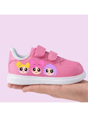 Lias Shoes Üç Tatlı Kız Baskılı Pembe Bantlı Çocuk Spor Ayakkabı Sneaker