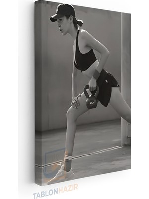 Tablonhazır Dikey Kanvas Tablo Motivasyon Tablosu Fitness Agirlik Spor Fitness Gym Salon Duvar Tablosu