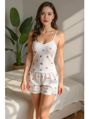 Homay 2’li Çiçek Desenli Şortlu Pijama Takımı