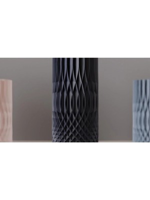 Geometrik Desenli Dekoratif Vazo | 3D Baskı Pla Modern Şık Çiçeklik
