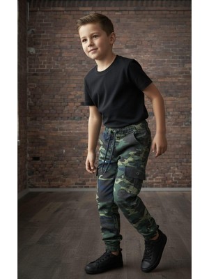 Black Steel Garson Boy Erkek Kamuflaj Oantolon