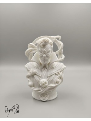⚪ Doctor Strange Büst Modeli 9X7X12 cm | Beyaz 3D Yazıcı Üretimi Koleksiyonluk Figür | Çevre Dostu
