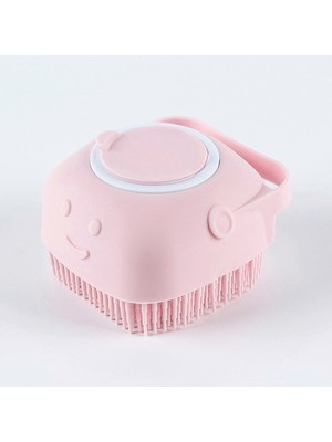 SHC4200 Şampuan Hazneli Kedi Köpek Silikon Duş Fırçası 11 cm Pembe