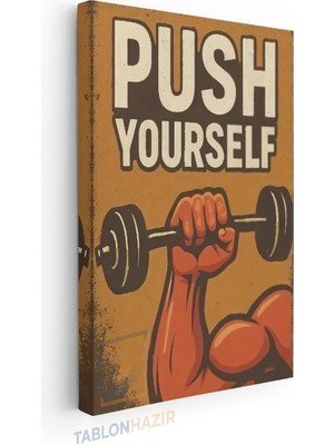 Tablonhazır Dikey Kanvas Tablo Motivasyon Tablosu Spor Fitness 13 Spor Fitness Gym Salon Duvar Tablosu