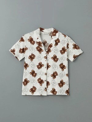 Lc Waikiki Yeni Sezon Gömlek Yaka Ayı Teddy Baskılı Kadın Pijama Üstü