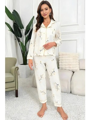 Homay 2’li Çiçek Desenli Likralı Pijama Takımı