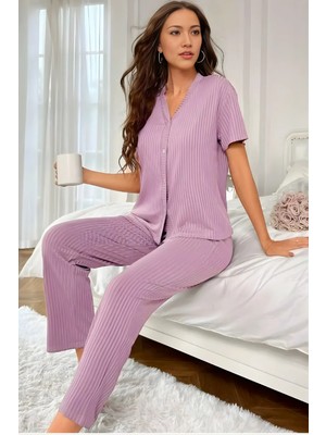 Homay 2’li V Yaka Kısa Kollu Pamuklu Pijama Takımı