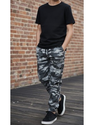 Black Steel Garson Boy Erkek Kamuflaj Oantolon