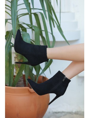 We&Me Blan Siyah Süet Topuklu Bot