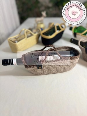 Double Knot Design 750 ml Şarap Şişesi Kılıfı,şişe Taşıma Çantası,hediyelik Şarap Çantası,su Şişesi Masa Dekor Yılbaşı