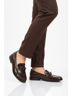 Ayakmod Kahve Hafif Esnek Kadın Klasik Ayakkabı 547841 Z