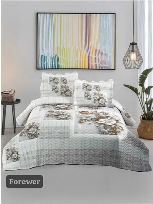 Örtüm Sofline Çift Kişilik Kapitone Yatak Örtüsü, Klasik Desenli Model - Beste Kahve (250 X 260cm)
