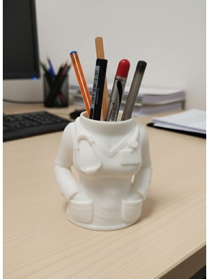 Kadın Doktor Figürlü Kalemlik | Pla | Şık ve Anlamlı Hediye