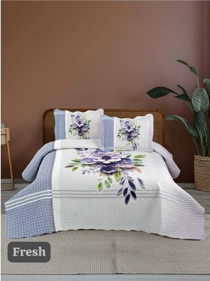 Örtüm Sofline Çift Kişilik Kapitone Yatak Örtüsü, Klasik Desenli Model - Beste Kahve (250 X 260cm)