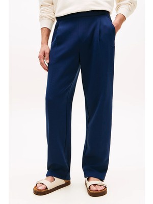 Tommy Hilfiger Erkek Pamuk Karışımlı Pileli Jogger Eşofman Altı - Lacivert