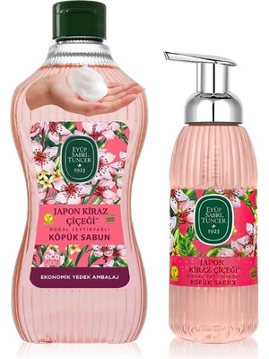 Eyüp Sabri Tuncer Japon Kiraz Çiçeği Doğal Zeytinyağlı Köpük Sabun 1.5 Lt + 500 ml