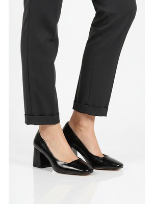 Ayakmod Siyah Kadın Kalın Topuklu Ayakkabı 593055 Z
