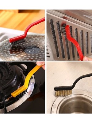 3 Parça Tel Fırça Detaylı Temizlik Seti