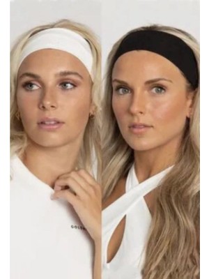 Arıko Ariko Kadın 2'li Pamuklu Siyah-Beyaz Esnek Bandana Saç Bandı Seti