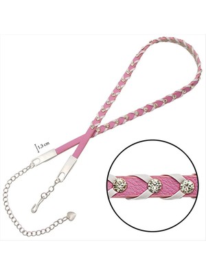 Starseven Örgülü Deri Taşlı Kemer